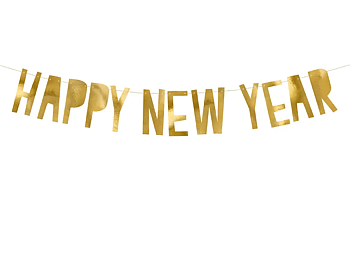 Banner Guld "Happy New Year"