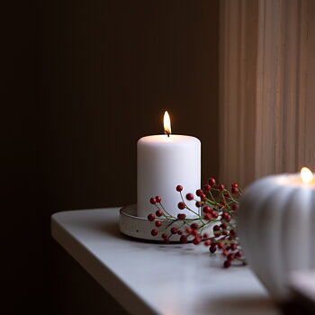 Blockljus 68x100mm Vit