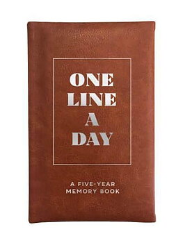 One Line a Day : Vegan Leather - Femårsdagbok med läsband i silverfolierat Vegan Leather-omslag med silversnitt A6+