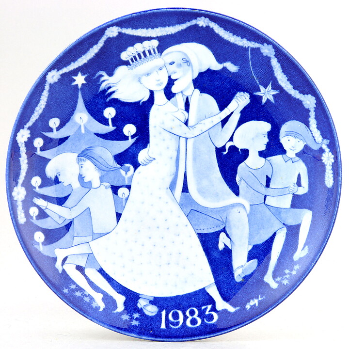 Stig Lindberg (Jultallrik 1983) Wall Plate with Christmas Motif 22 cm <with Box>