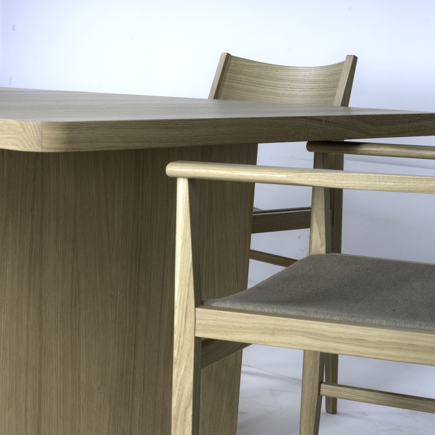 Matbord Vaud 200 - 230 x 90  cm vitpigmenterad ek Mavis  - 5