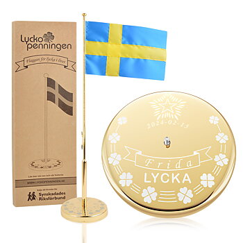 Flaggstång Lyckopenningen Mässingpläterad Original