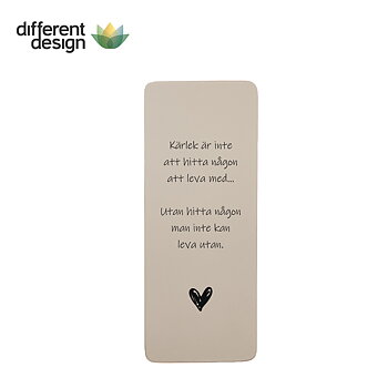Træplade Love is... Beige Different Design