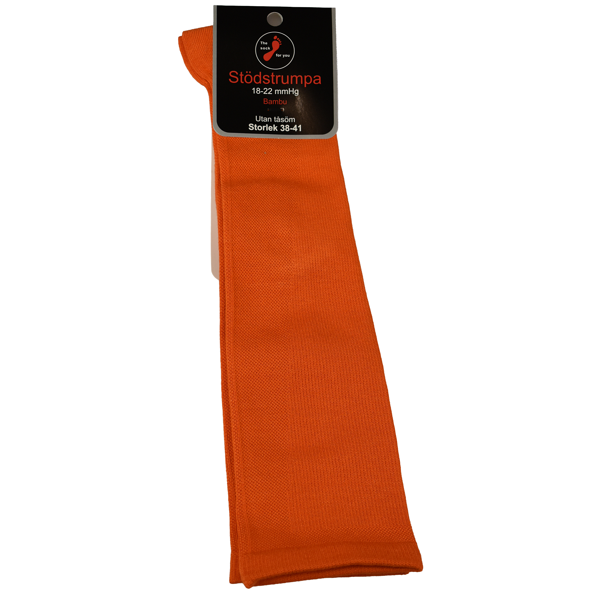 Stödstrumpa Bambu utan tåsöm, orange