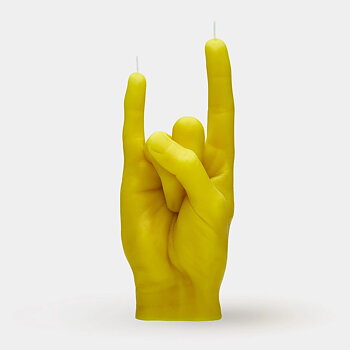 Candle Hand You Rock Yellow