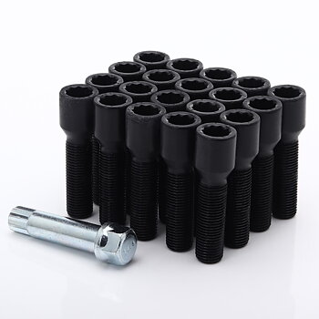 Torx / Torax / Star bolt Hjulbult / Hjulbultar Svarta 14x1,25 45mm - 10st