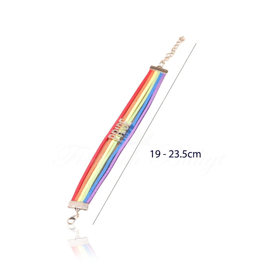 Armbånd - Rainbow Flannel Pride Charm - Pride Fashion - 3
