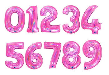 Sifferballonger Rosa Glitter 100 cm