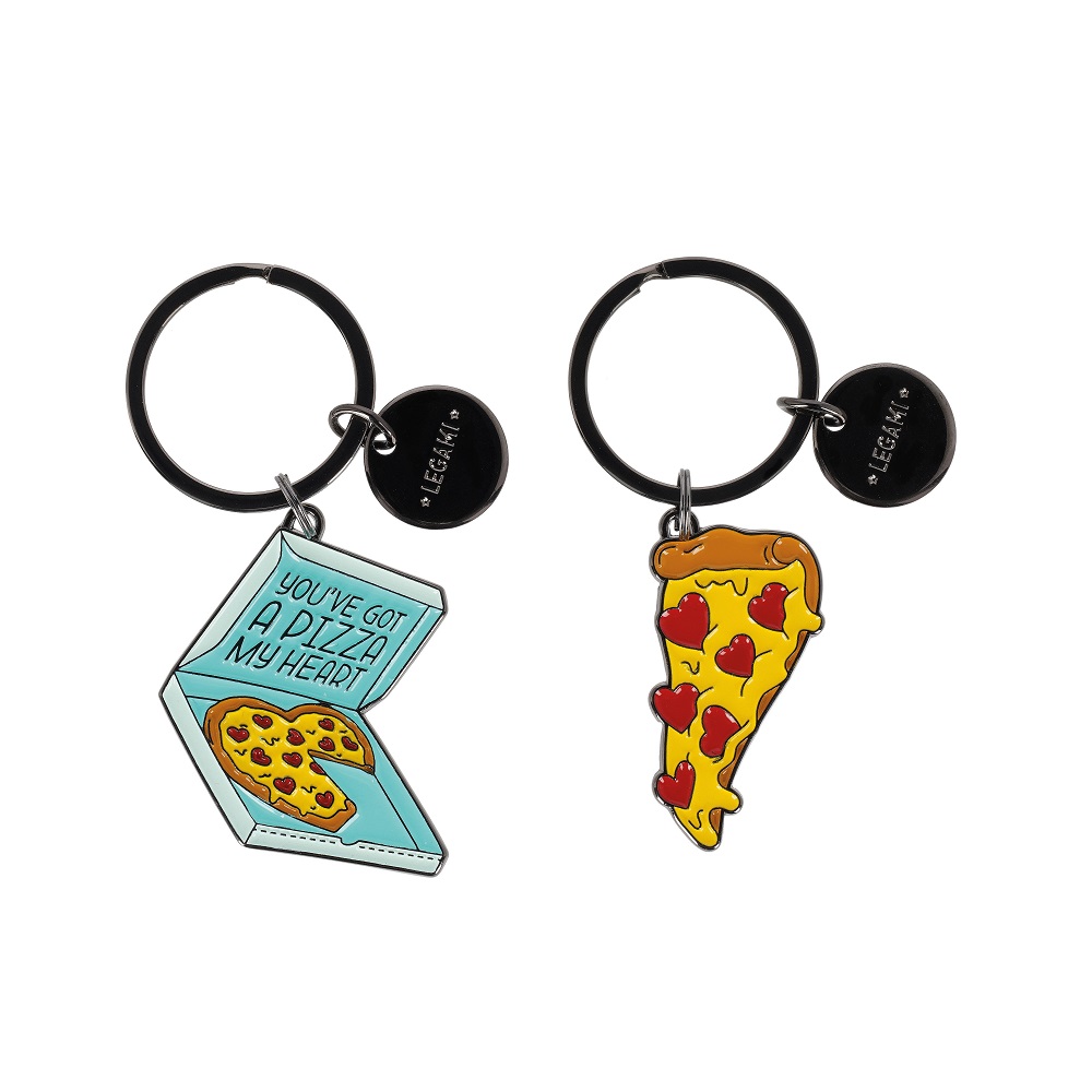 What a keyring, nyckelring - Pizza, set med 2 st. - 2