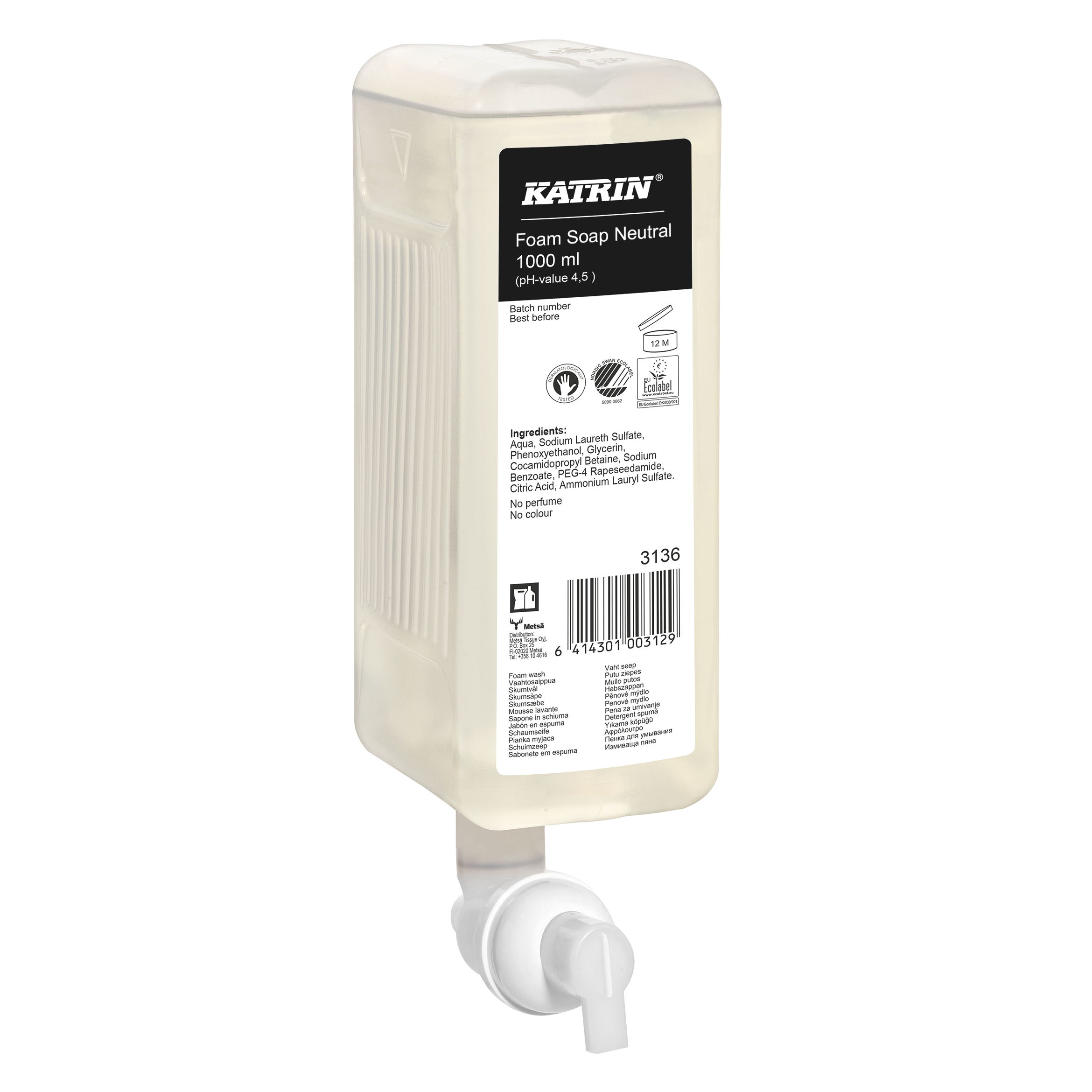 Katrin Skumtvål 1000 ml, Neutral