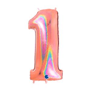 Sifferballonger Roséguld Glitter 100 cm - 3