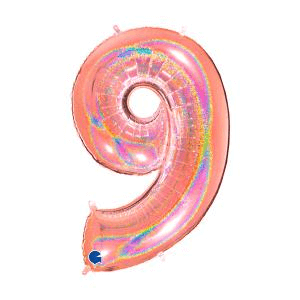 Sifferballonger Roséguld Glitter 100 cm - 11