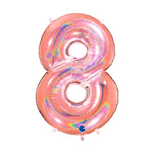Sifferballonger Roséguld Glitter 100 cm - 10