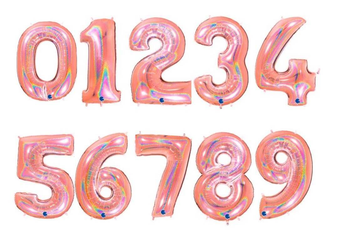 Sifferballonger Roséguld Glitter 100 cm