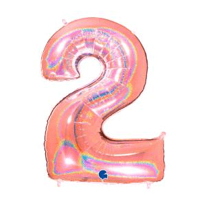 Sifferballonger Roséguld Glitter 100 cm - 4