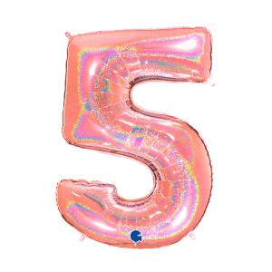 Sifferballonger Roséguld Glitter 100 cm - 7