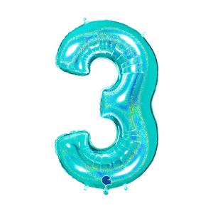 Sifferballonger Tiffany Glitter 100 cm - 5