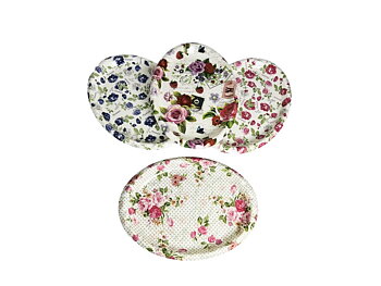 Bricka blommor oval