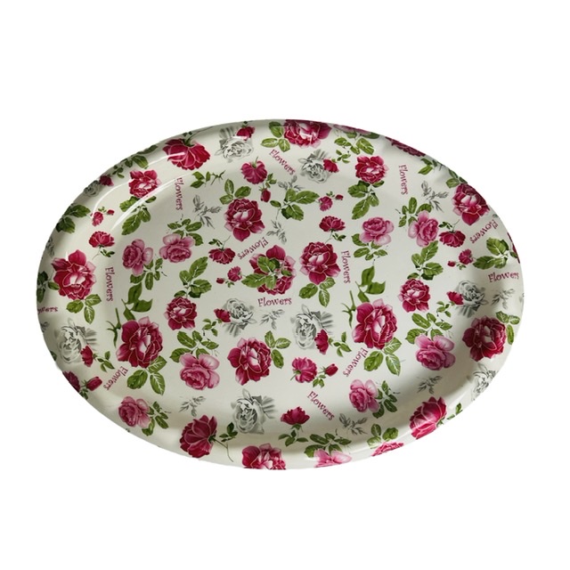 Bricka blommor oval - 5