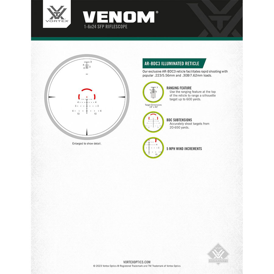 Vortex Venom 1-6x24 SFP AR-BDC3 - 14