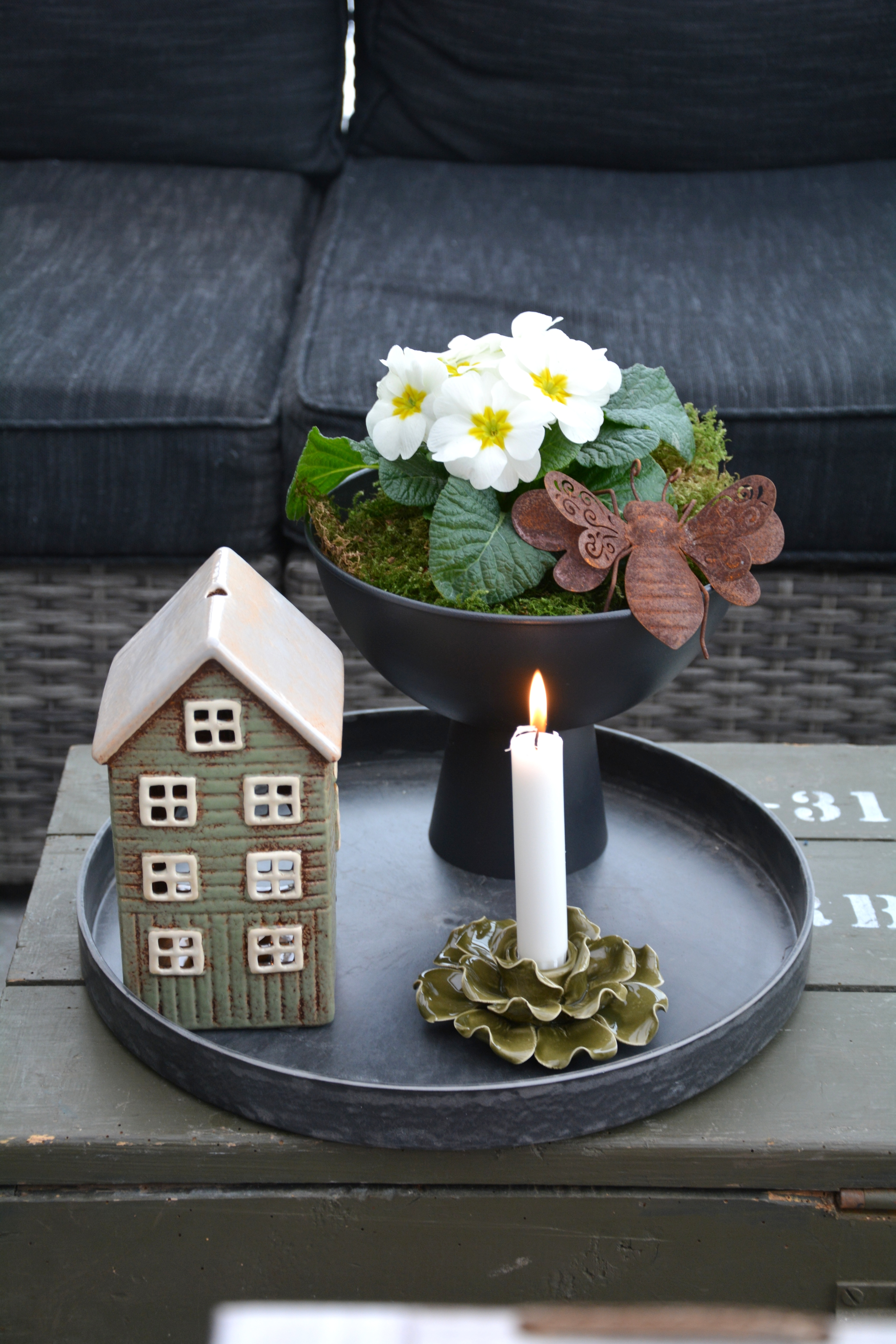 Huslykta Thorshavn /Nyhavn Nr 26 Grönt Keramikhus / ljushus - 4