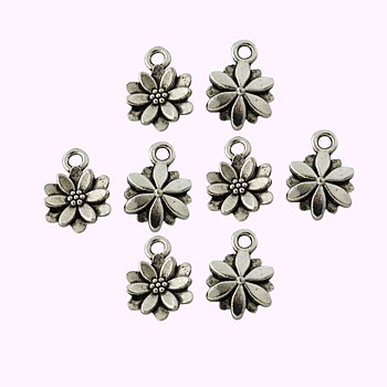 Antiksilverfärgade blomberlocker med upphöjd struktur 14 mm