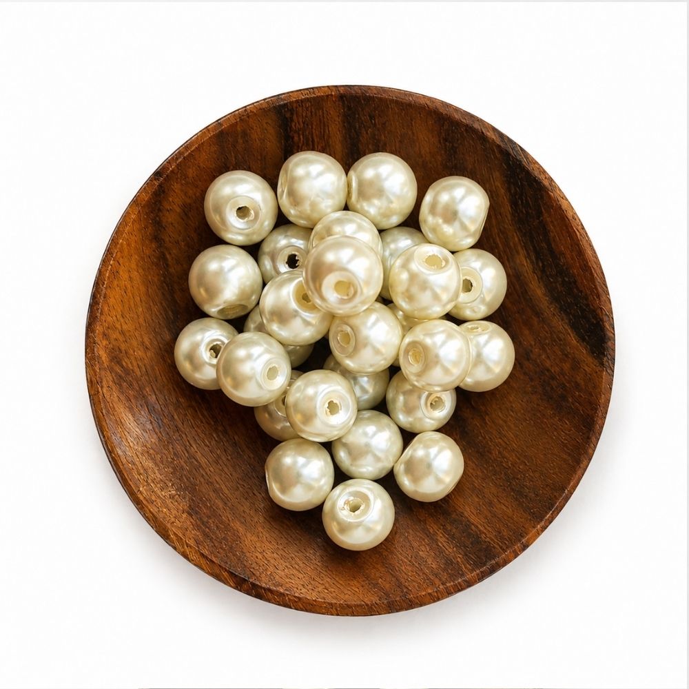 Vaxade glaspärlor creme 8 mm 90 st - 2