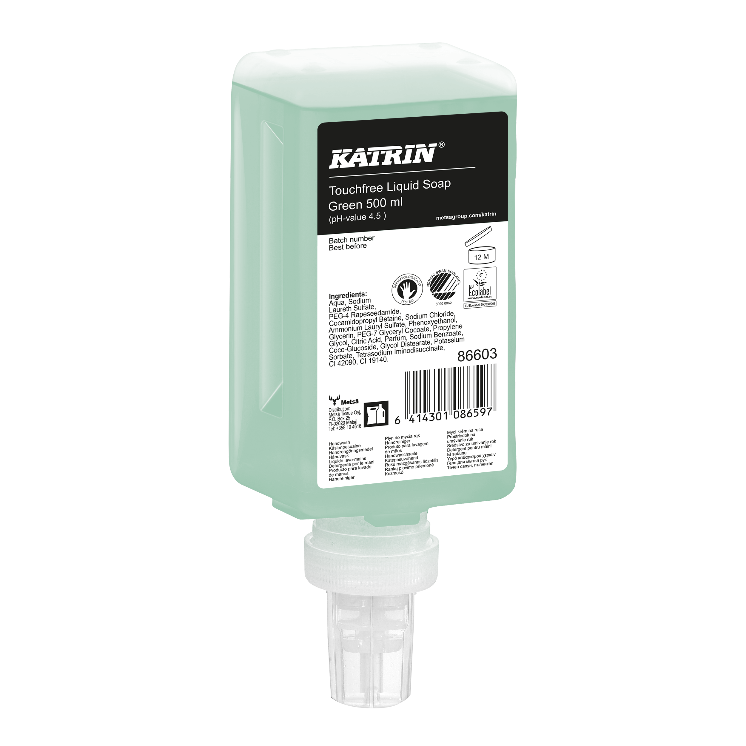 Katrin Touchfree Flytande tvål 500 ml, Fresh