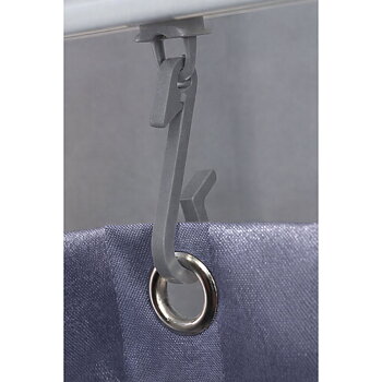 Draperikrokar för skena (grå, 12-pack)
