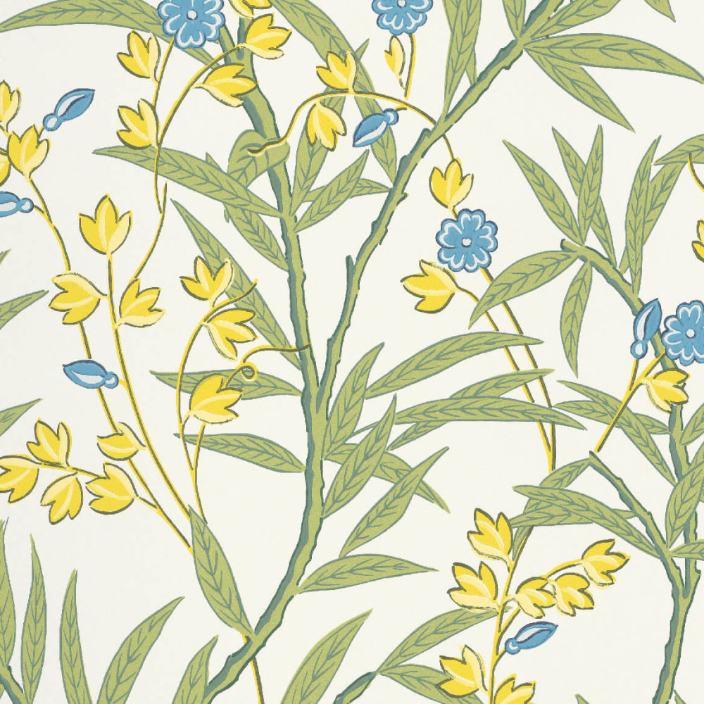 TAPET BAMBOO FLORAL,  Blue Verditer