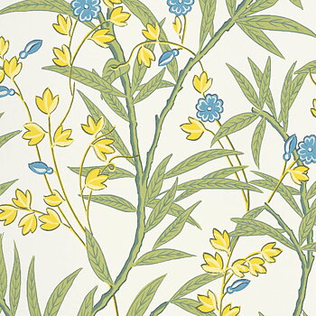 TAPET BAMBOO FLORAL,  Blue Verditer