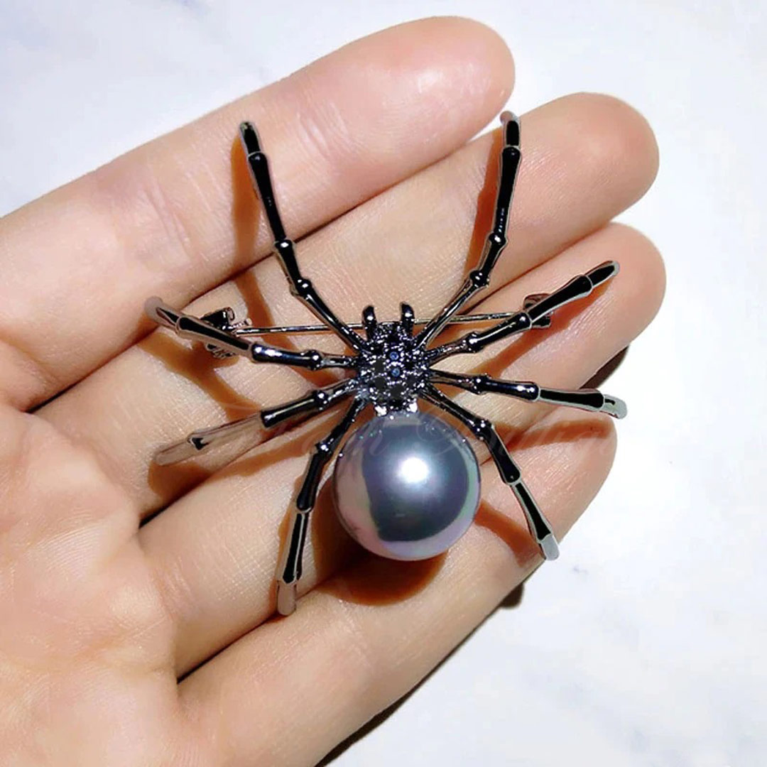 Broche - Spider Pearl Black Stones - Spider Pearl - 4