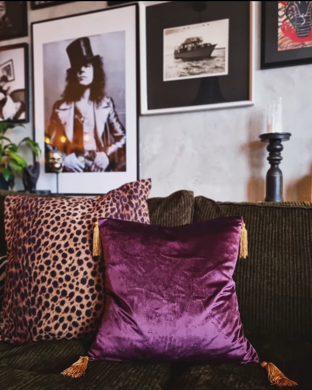 Kuddfodral Guldtassel - Purple Velvet  - 3