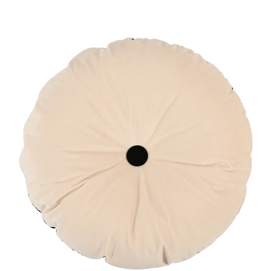 Rund kudde - Svart/Beige - 5