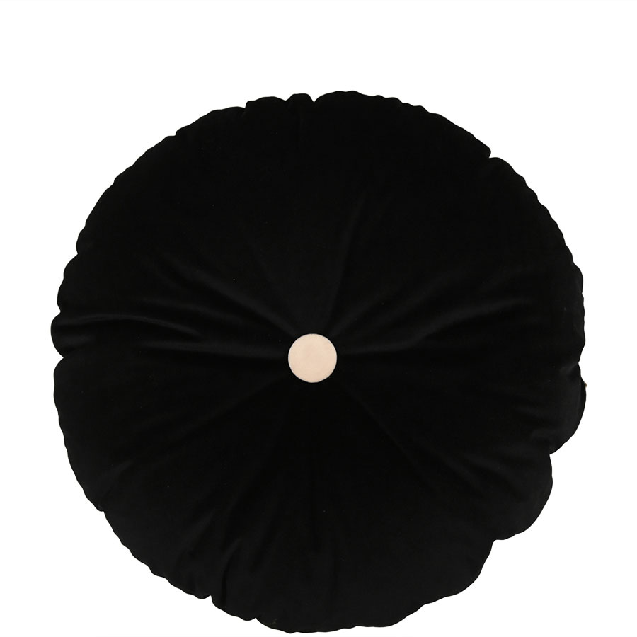 Rund kudde - Svart/Beige - 4