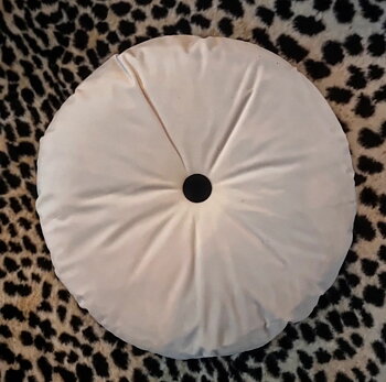 Rund kudde - Svart/Beige