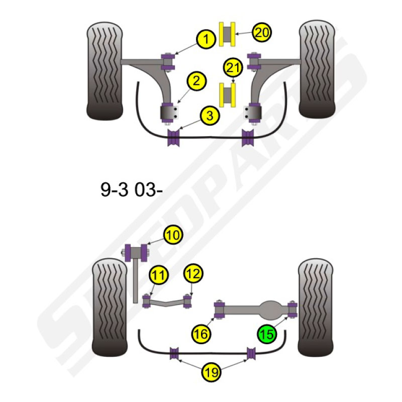 Lower outer rear bush Race 9-3 03-12 (15) - 2