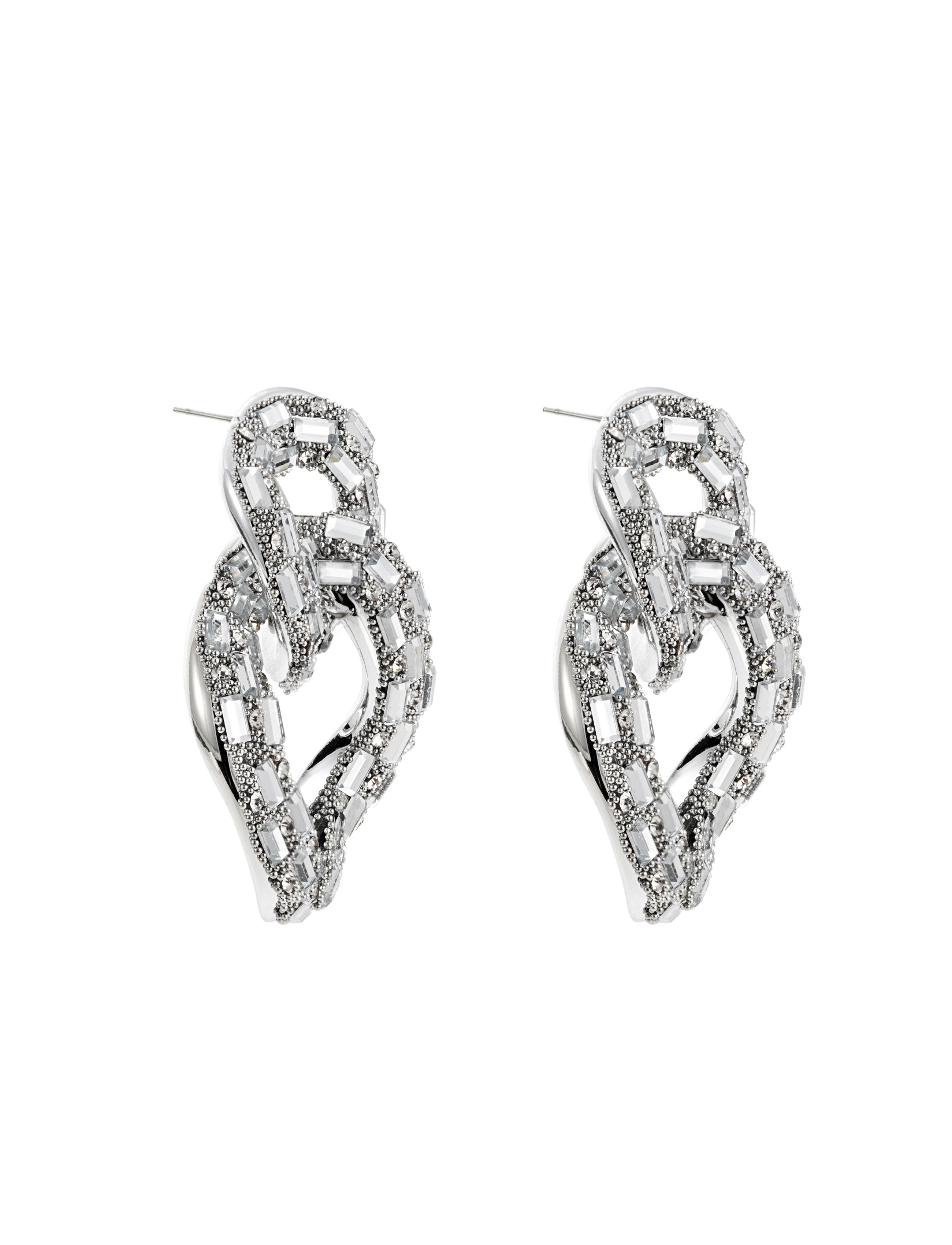 Sparkle crystal earring silver - 4