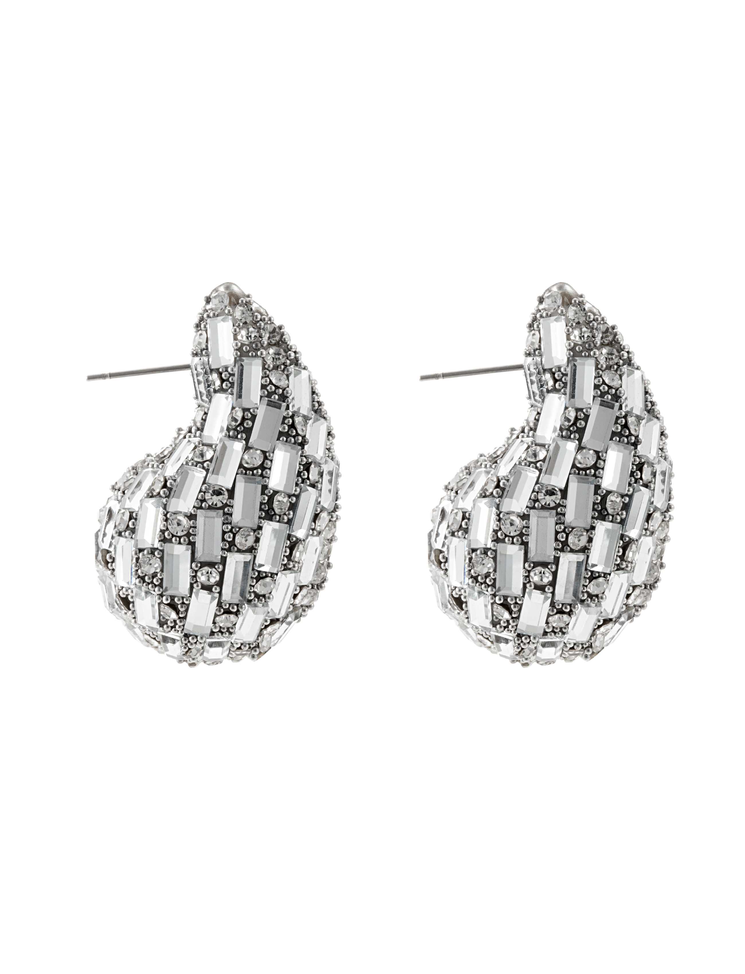 Drop sparkle earring silver - 3