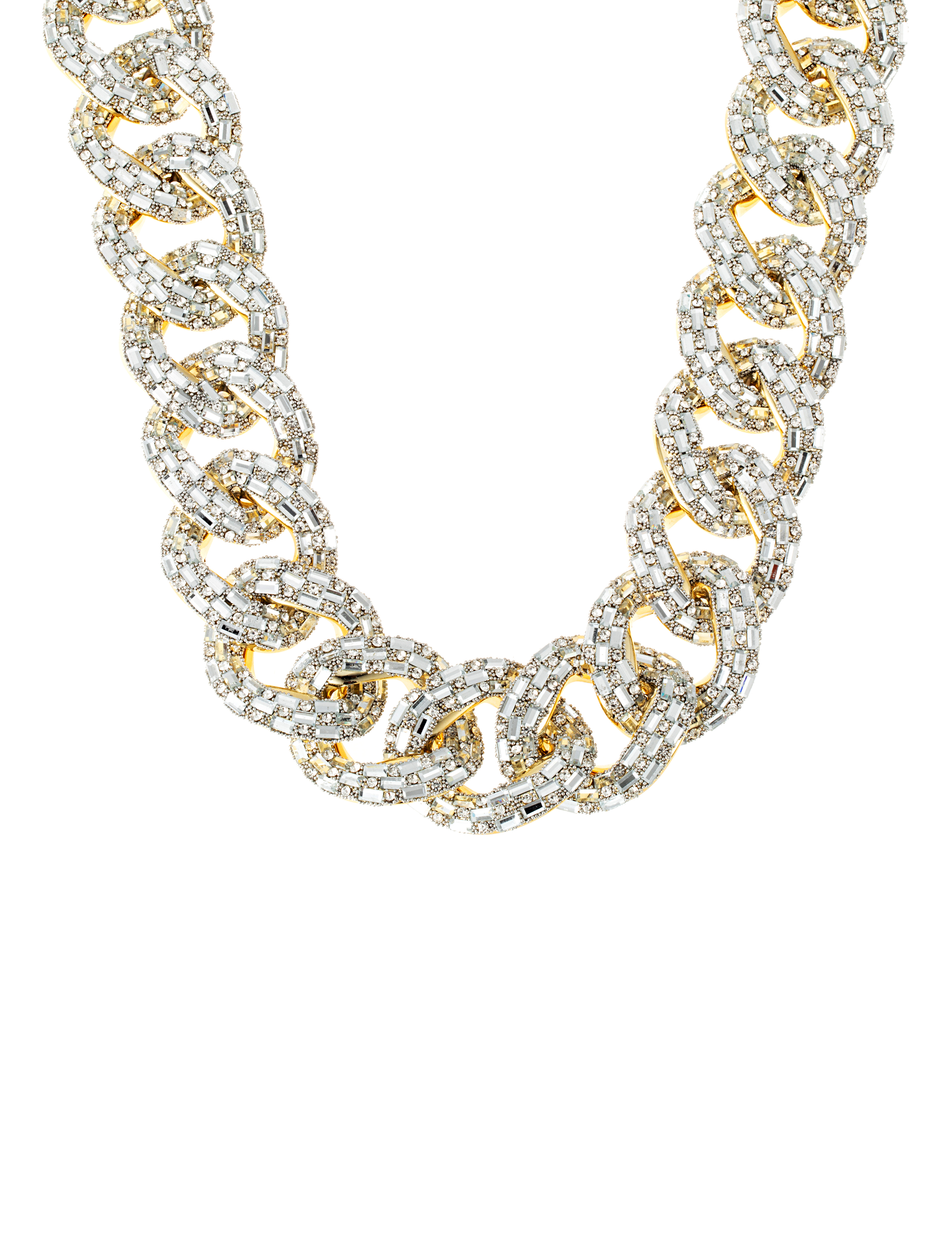 Sparkle crystal necklace, gold - 2