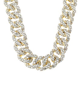 Sparkle crystal necklace, gold