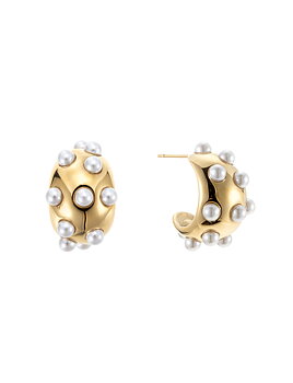Harper pearl earring gold