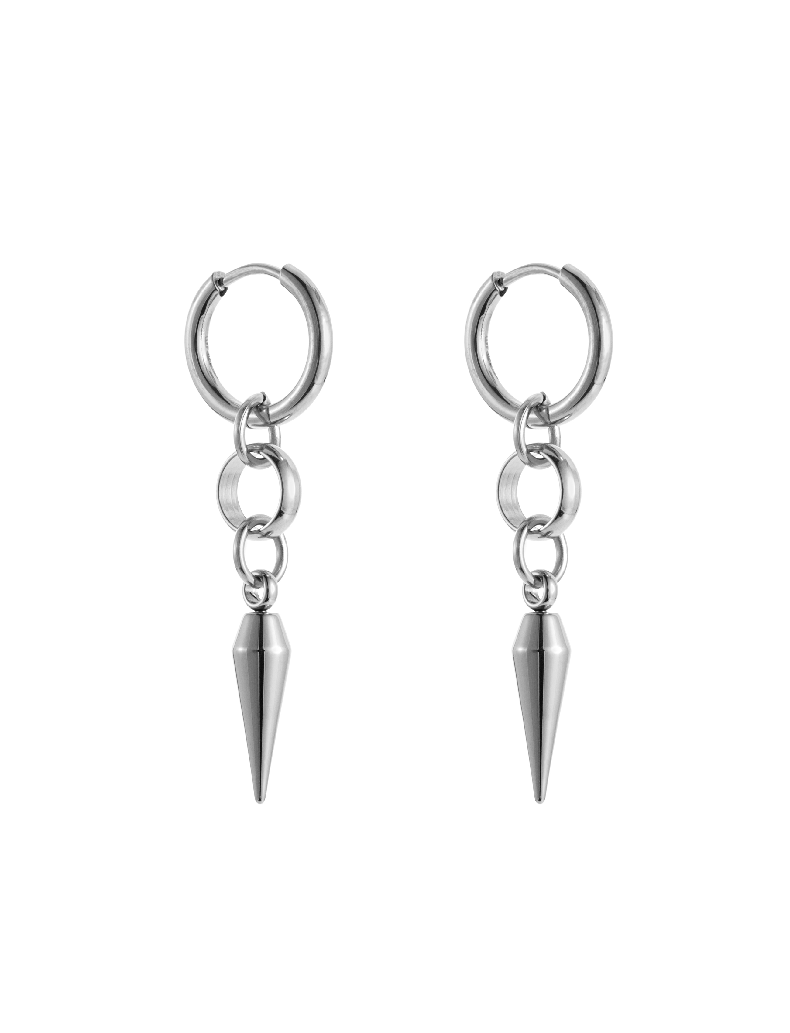 Peak drop earring large steel