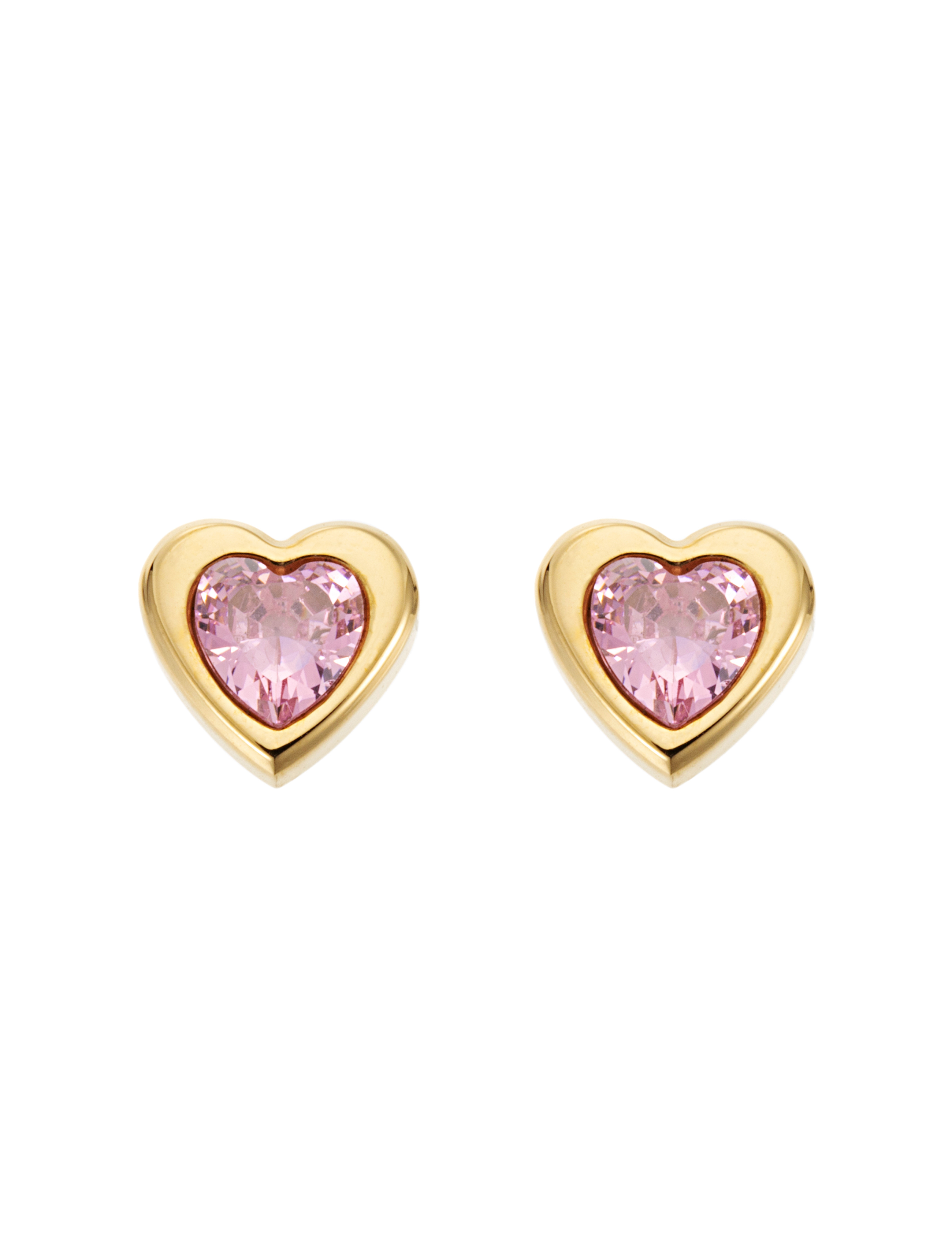 Love crystal stud pink gold - 2
