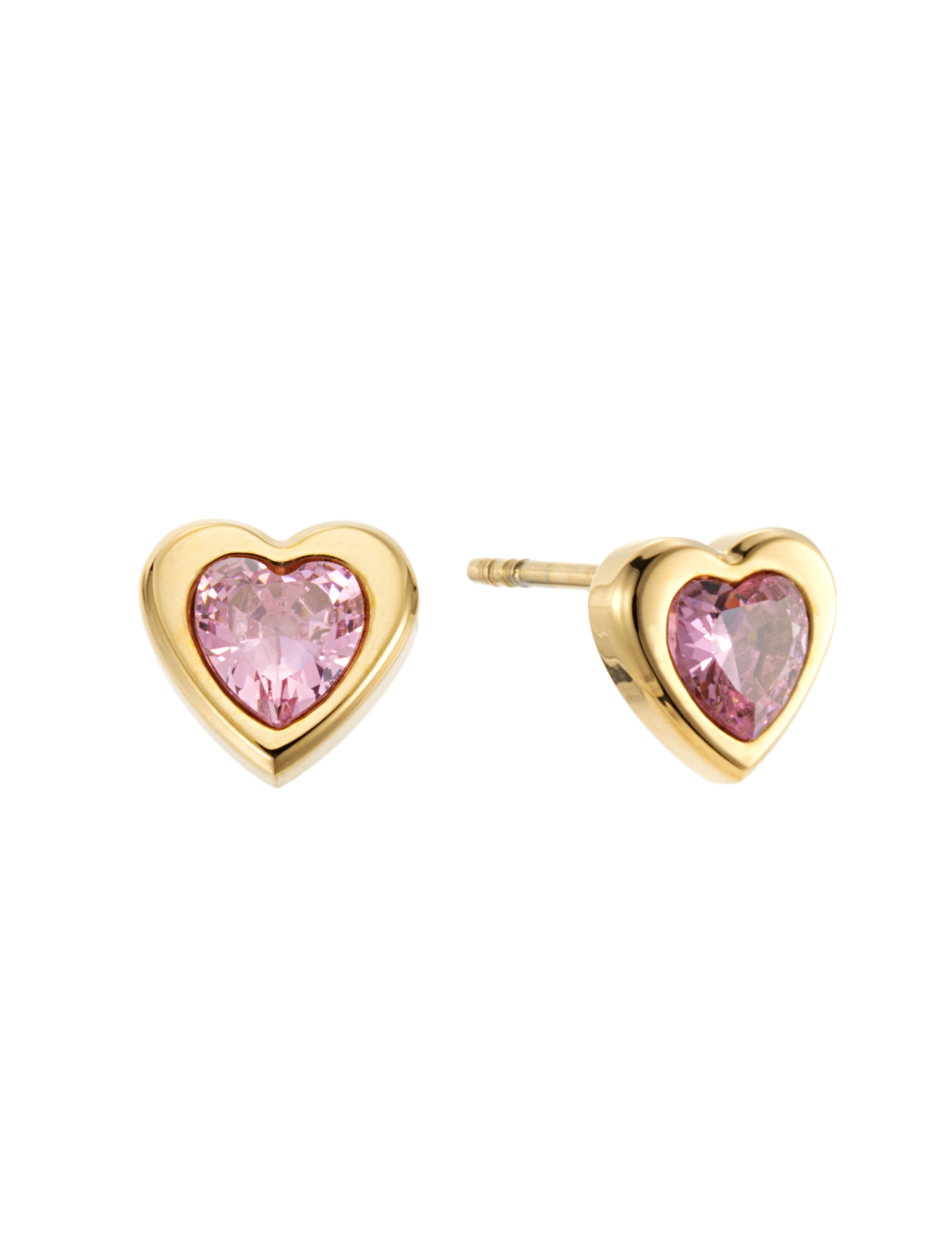 Love crystal stud pink gold