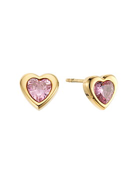 Love crystal stud pink gold