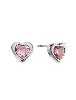 Love crystal stud pink steel