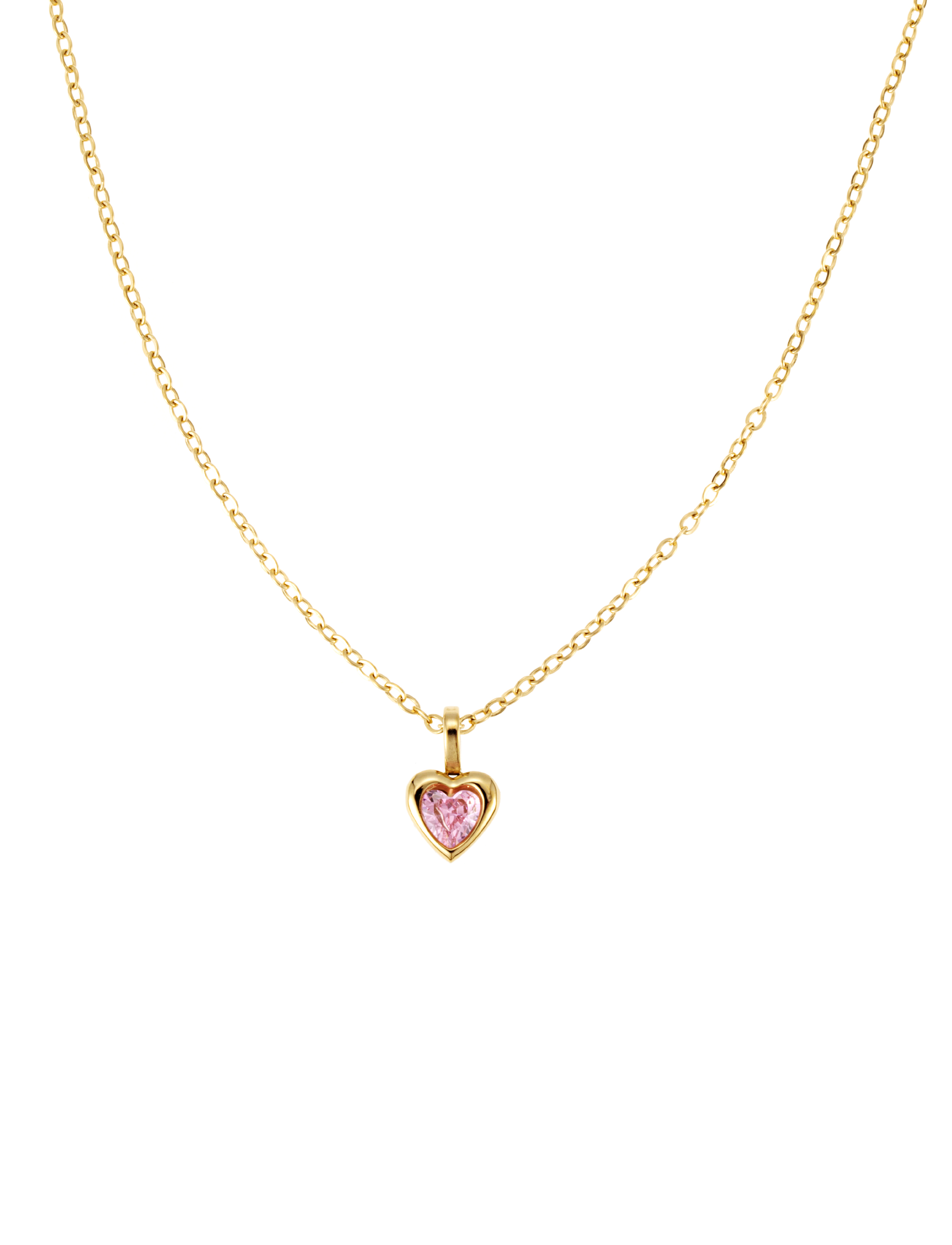 Love crystal necklace pink gold