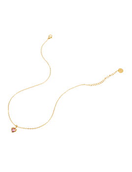 Love crystal necklace pink gold