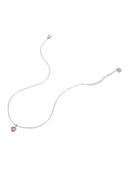Love crystal necklace pink steel